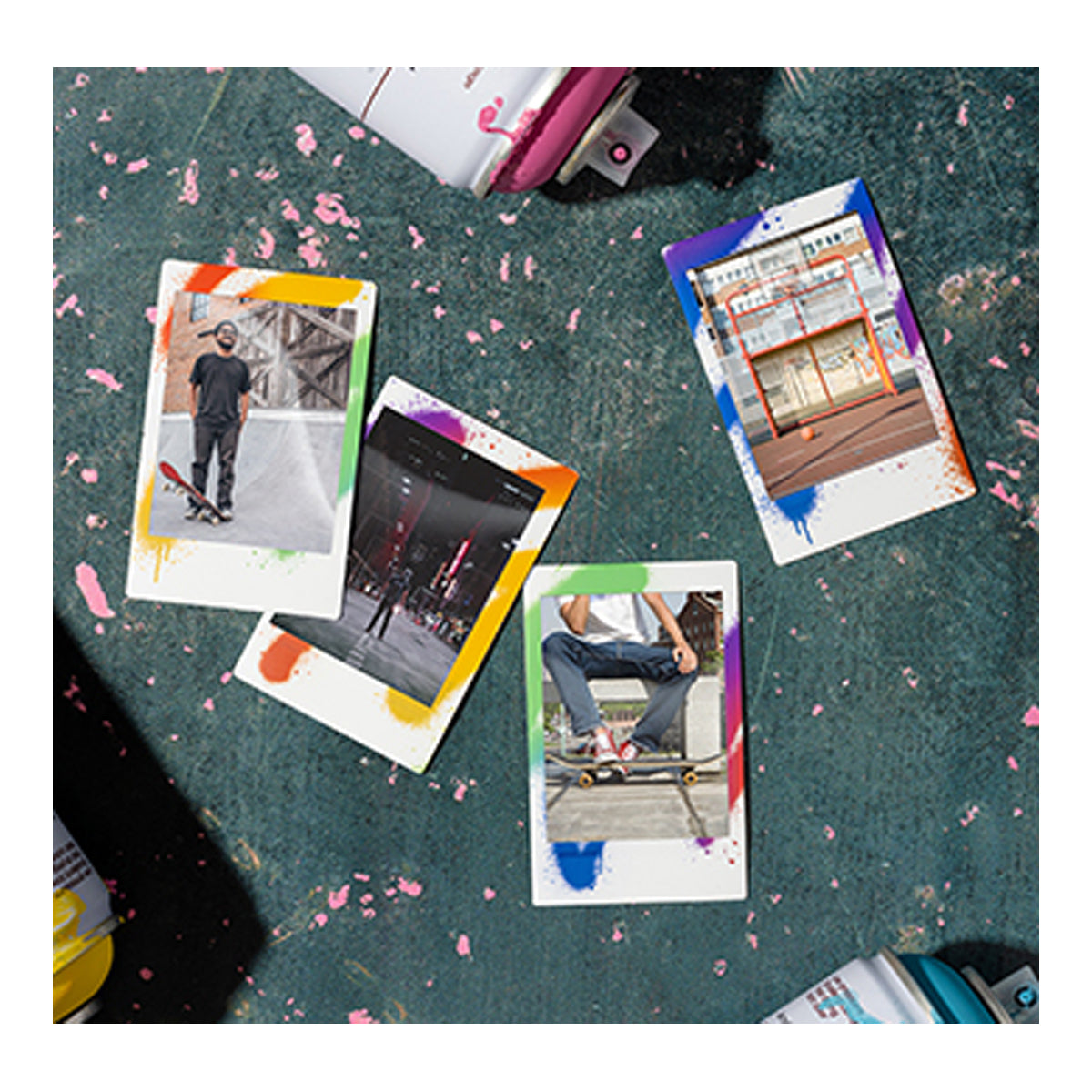 FUJIFILM Instax Mini Spray Art Instant Film Colorful Rainbow Artist Brush Strokes Artsy 10 Sheets