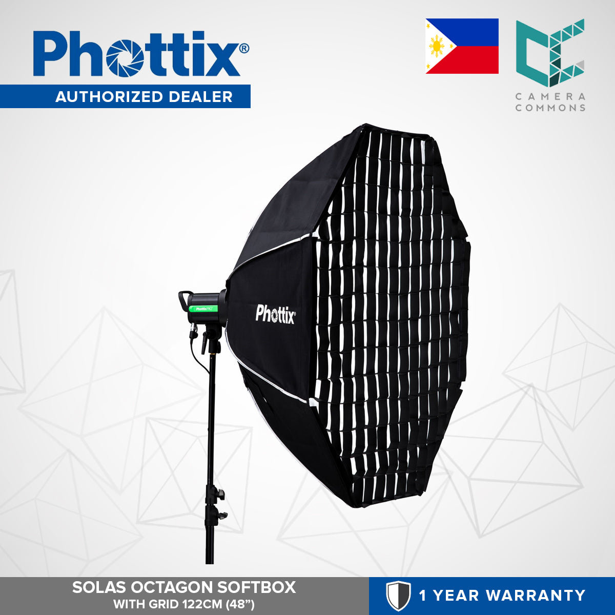 Phottix Solas Octagon Softbox with Grid 122cm 48 Inches PH82616 ...