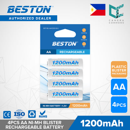 Beston 1200mAh Rechargeable Battery NiMH AA 1.2V High Capacity 1pc 2pcs 4pcs 8pcs 12pcs