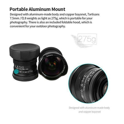 7artisans 7.5mm f/2.8 Fisheye Lens for Fujifilm X Mount Camera