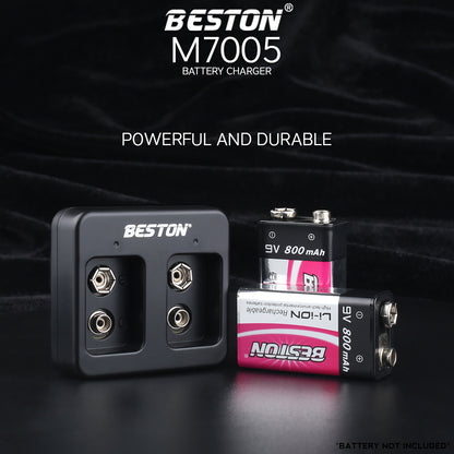 Beston M7005 2-Bay Battery Charger for 9V Rechargeable Lithium Battery