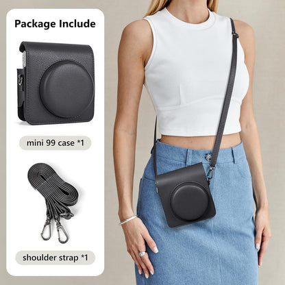 Leather Case Bag Cover Plain Colors for Fujifilm Instax Mini 99 Instant Film Camera PU-Leather