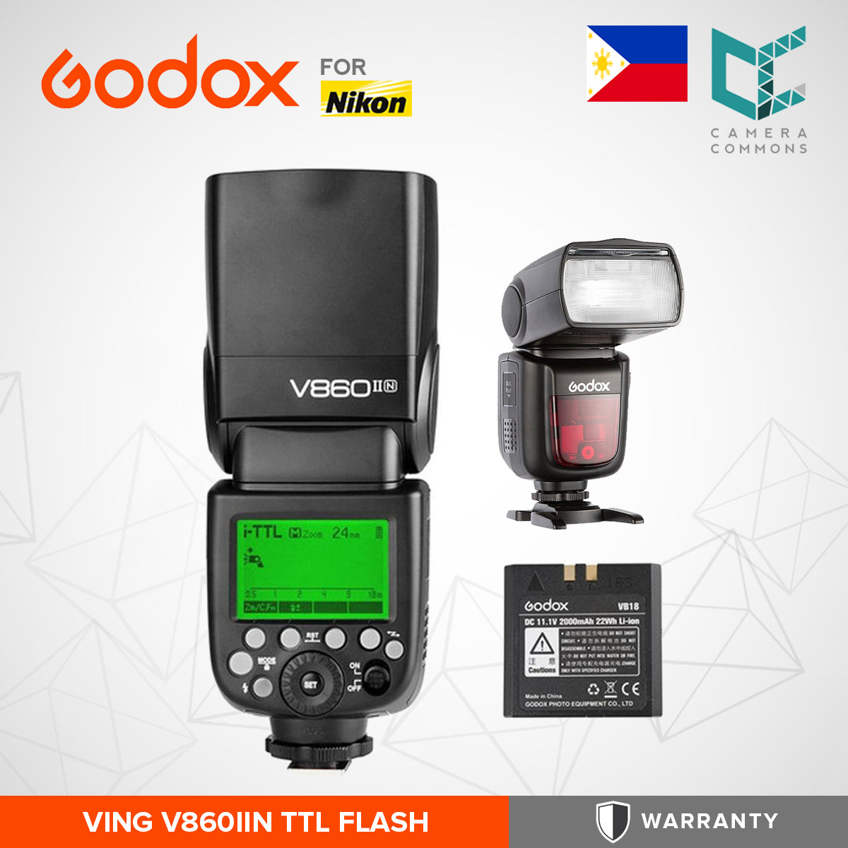 Godox VING V860IIN TTL Li-Ion Flash Kit for Nikon Cameras V860 II V860II