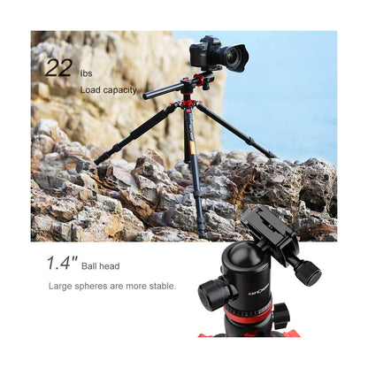 K&F Concept TM2534T DSLR Camera Tripod 66 Inch Portable Magnesium Aluminium Monopod 4 Section with 360 Degree Ball Head