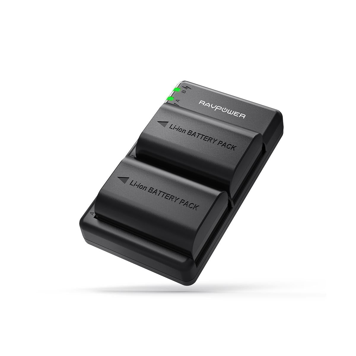 RAVPower LP-E6 Camera Battery Charger with 2pcs Batteries Set for Canon Cameras LPE6