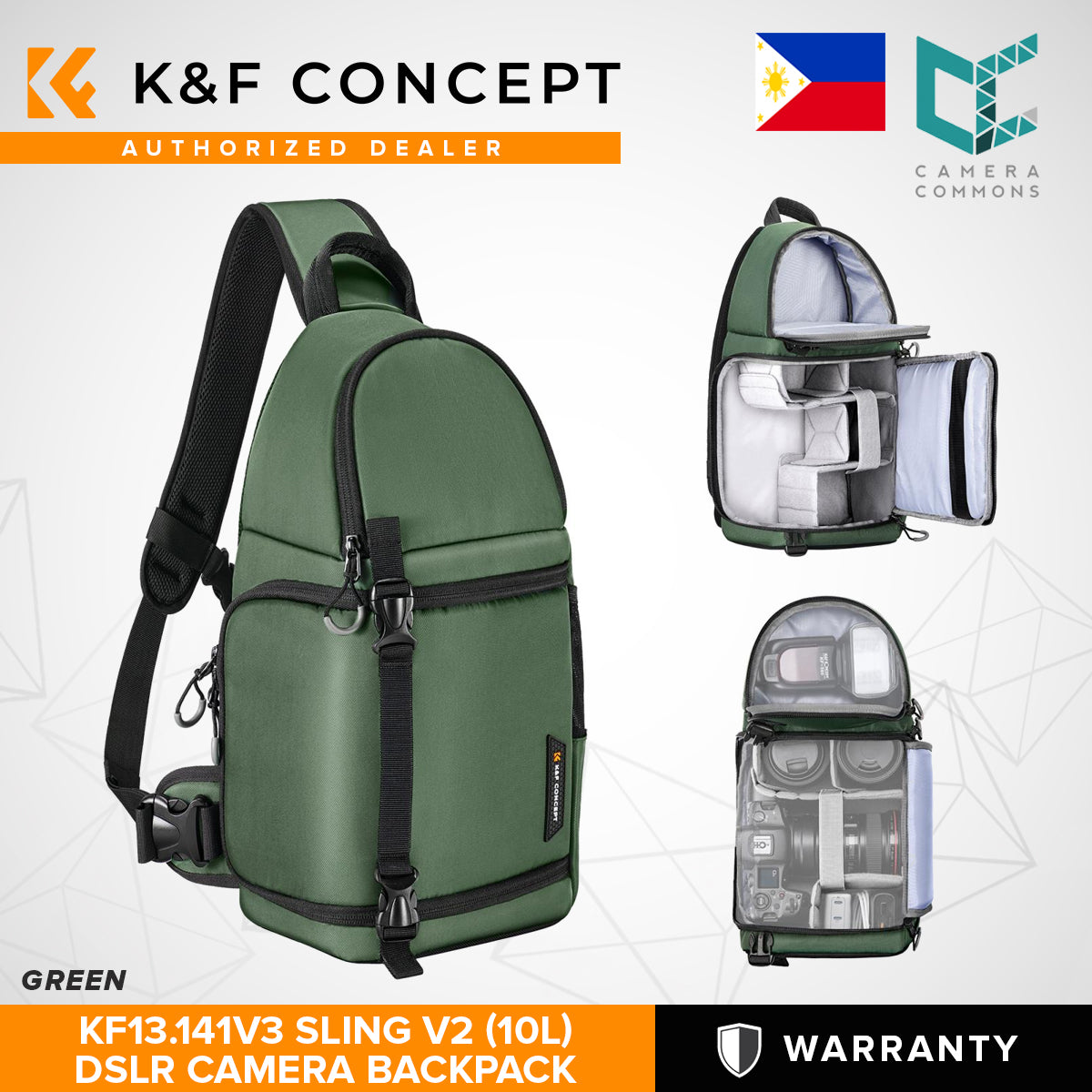 K&F Concept Sling V2 Beta Series Camera Sling Bag Black 10L KF13.141