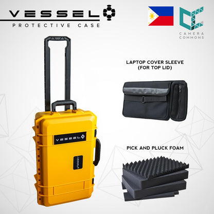 VESSEL CC1 Trolley Hard Case Camera Photography Equipment Case (Yellow)