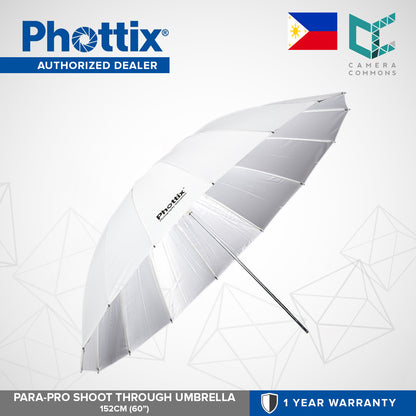 Phottix Para Pro Parabolic Shoot Through Umbrella 152cm 60 Inches PH85364