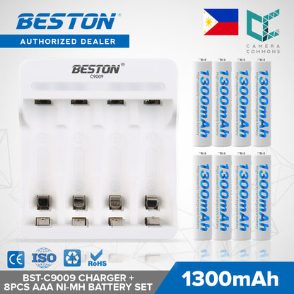 Beston SET C9009 Charger + AA AAA Nimh Battery 1200mah 1300mah 3000mah 3300mah