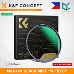 K&F Concept 37mm to 82mm Black Mist 1/4 Filter Dreamy Effect Waterproof and Scratch-Resistant Green Coated Nano-X