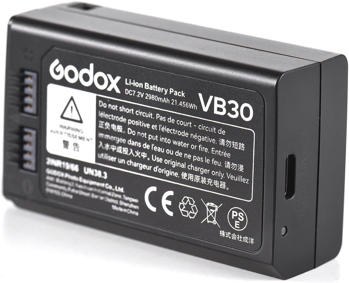 Godox VB30 Battery 7.2V 2980mAh Rechargeable Li-ion for V1 Pro Series Flash Speedlite Accessory