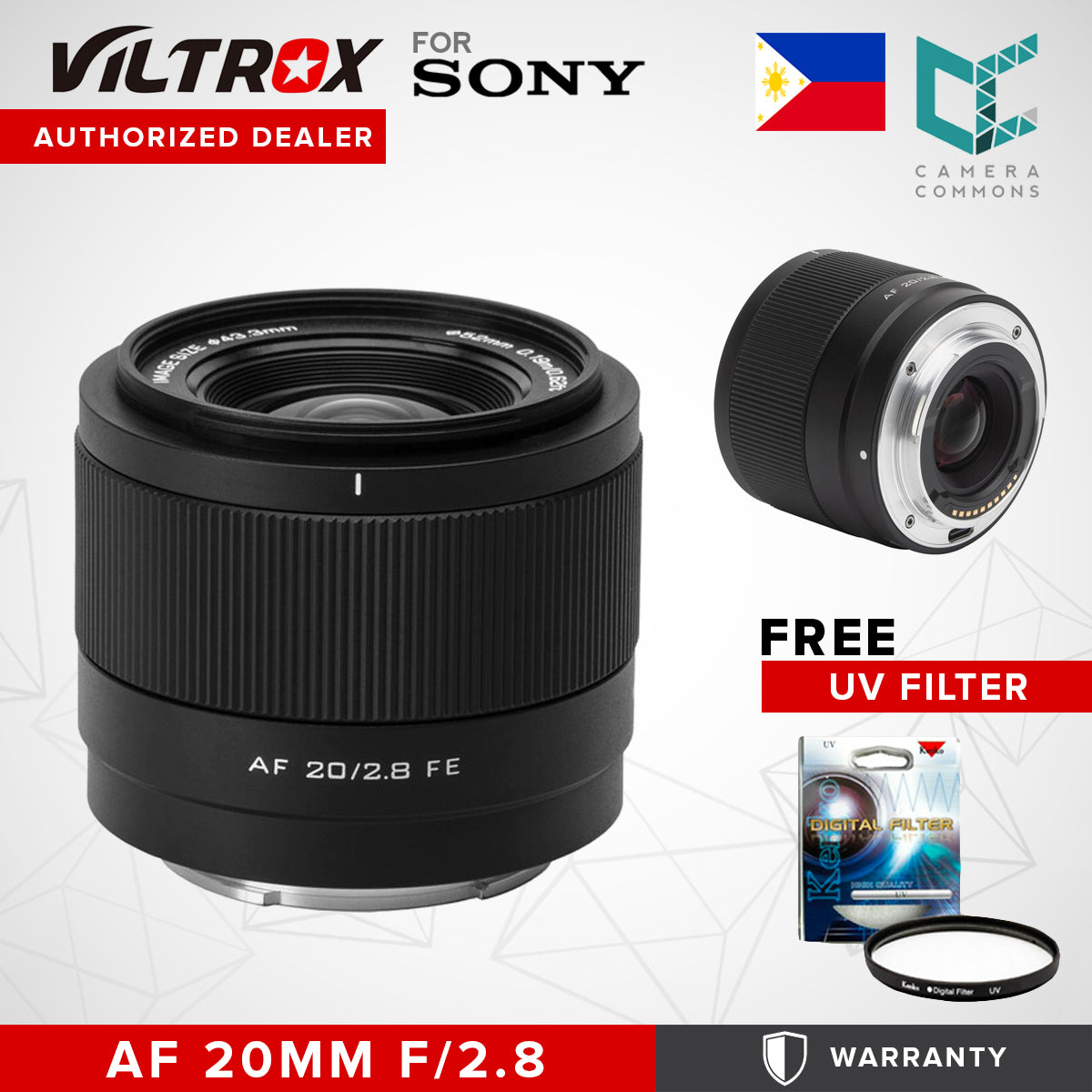 Viltrox AF 20mm f/2.8 Lens (Sony E) Ultra-Wide-Angle Prime STM for Full-Frame Mirrorless Cameras