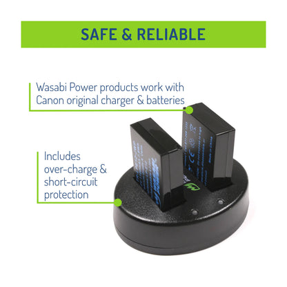 Wasabi Power LP-E12 Dual Kit Battery Charger for Canon Cameras LPE12