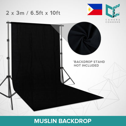 Muslin Black Cloth for Photography Background Backdrop Smooth Cotton Green Screen Chromakey Photo Studio Video