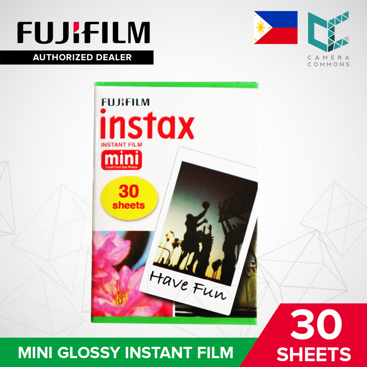 FUJIFILM Instax Mini Glossy Plain Instant Film (30 Sheets)