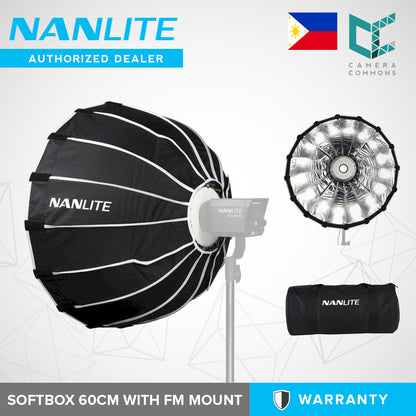 Nanlite Forza Softbox 60cm for FM and Bowens Mount Studio Equipment SBFMM60
