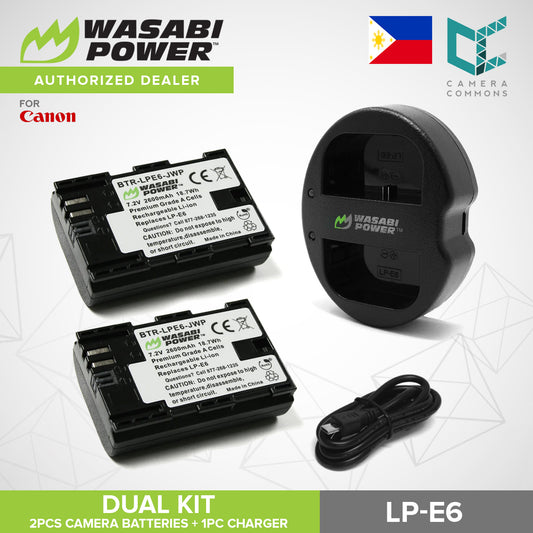 Wasabi Power LP-E6 LP-E6N Dual Kit Battery Charger for Canon Cameras LPE6