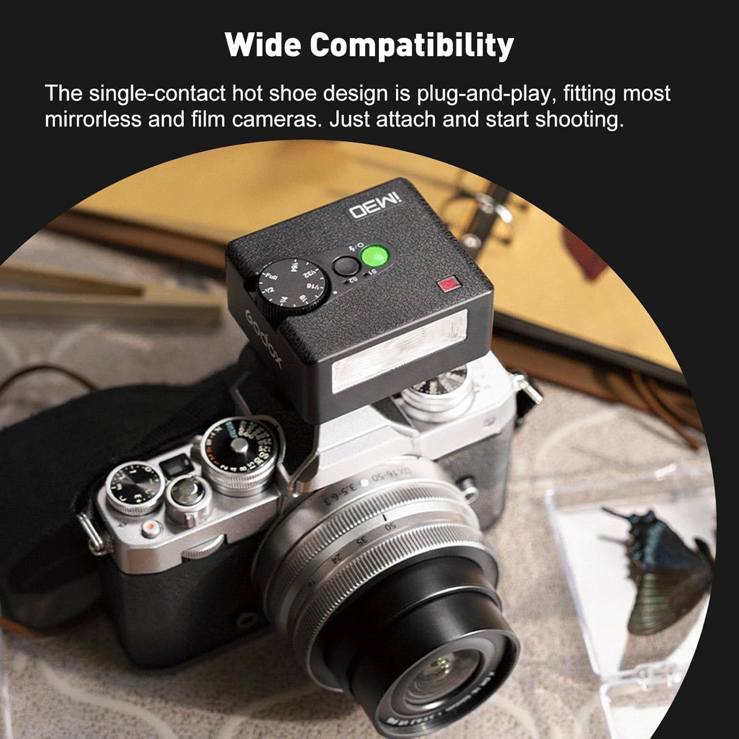 Godox iM20 iM22 iM30 Mini Manual Flash Shoe-Mounted Compact Portable Lightweight 6500K CCT