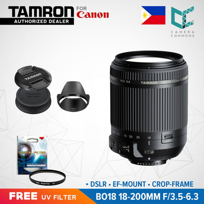 Tamron B018 18-200mm f/3.5-6.3 Di II VC Lens for Canon DSLR EF Mount Crop Frame