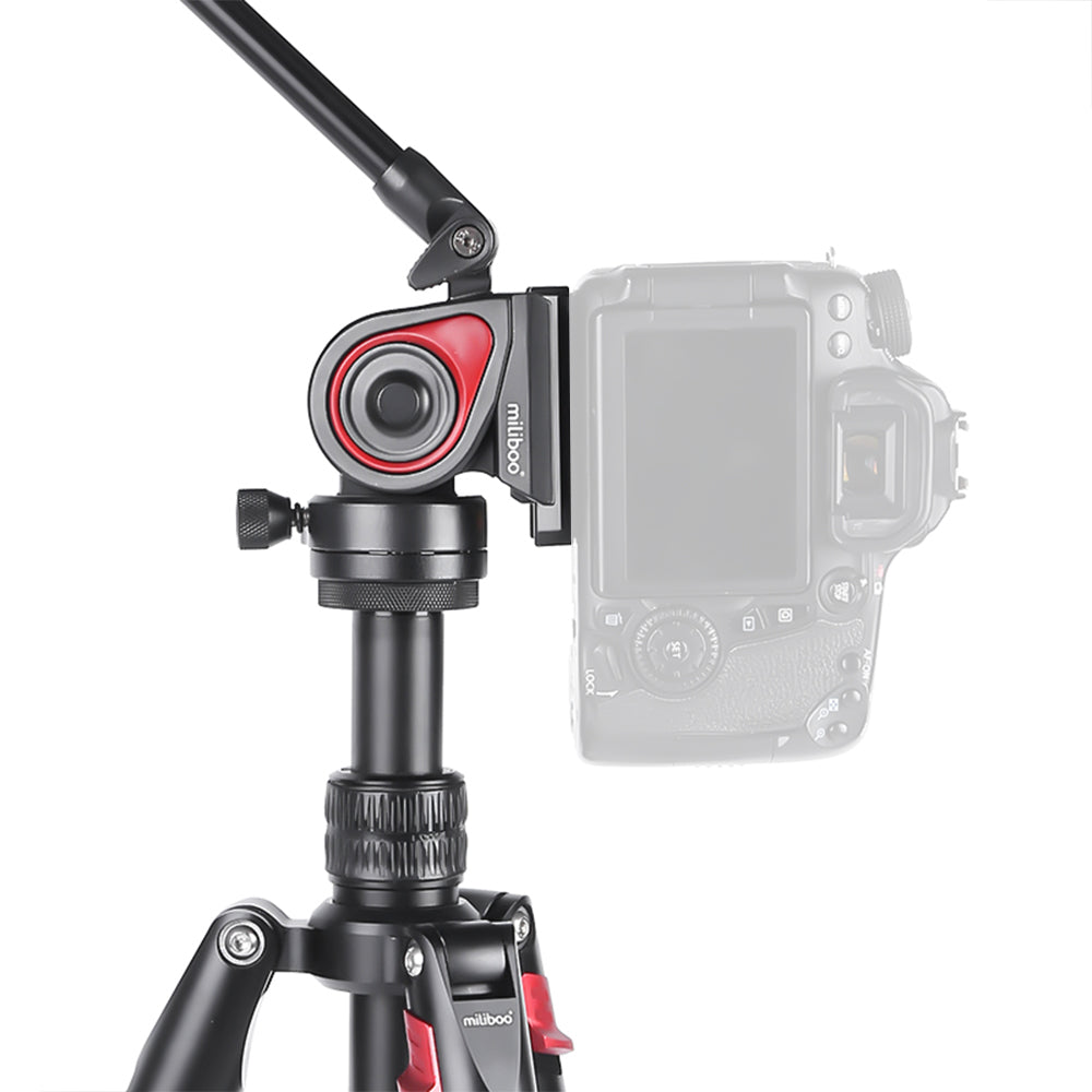 Miliboo MUFA-BK Aluminum Travel Tripod Kit with Fluid Head Flip Lock