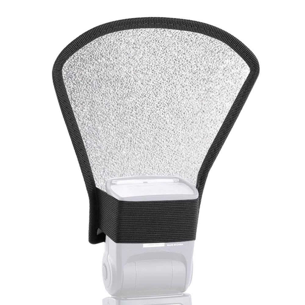 Flash Reflector White Silver for Photography Speedlite