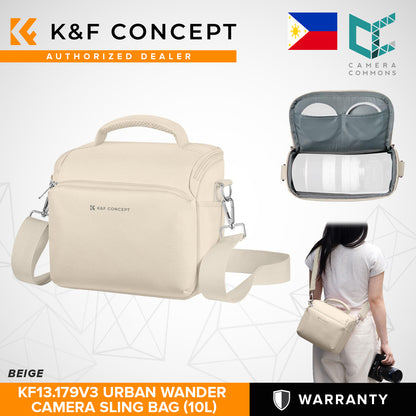 K&F Concept Urban Wander 5L 10L Sling Crossbody Bag for Mirrorless Camera Accessories Travel KF13.163 KF13.171 KF13.179