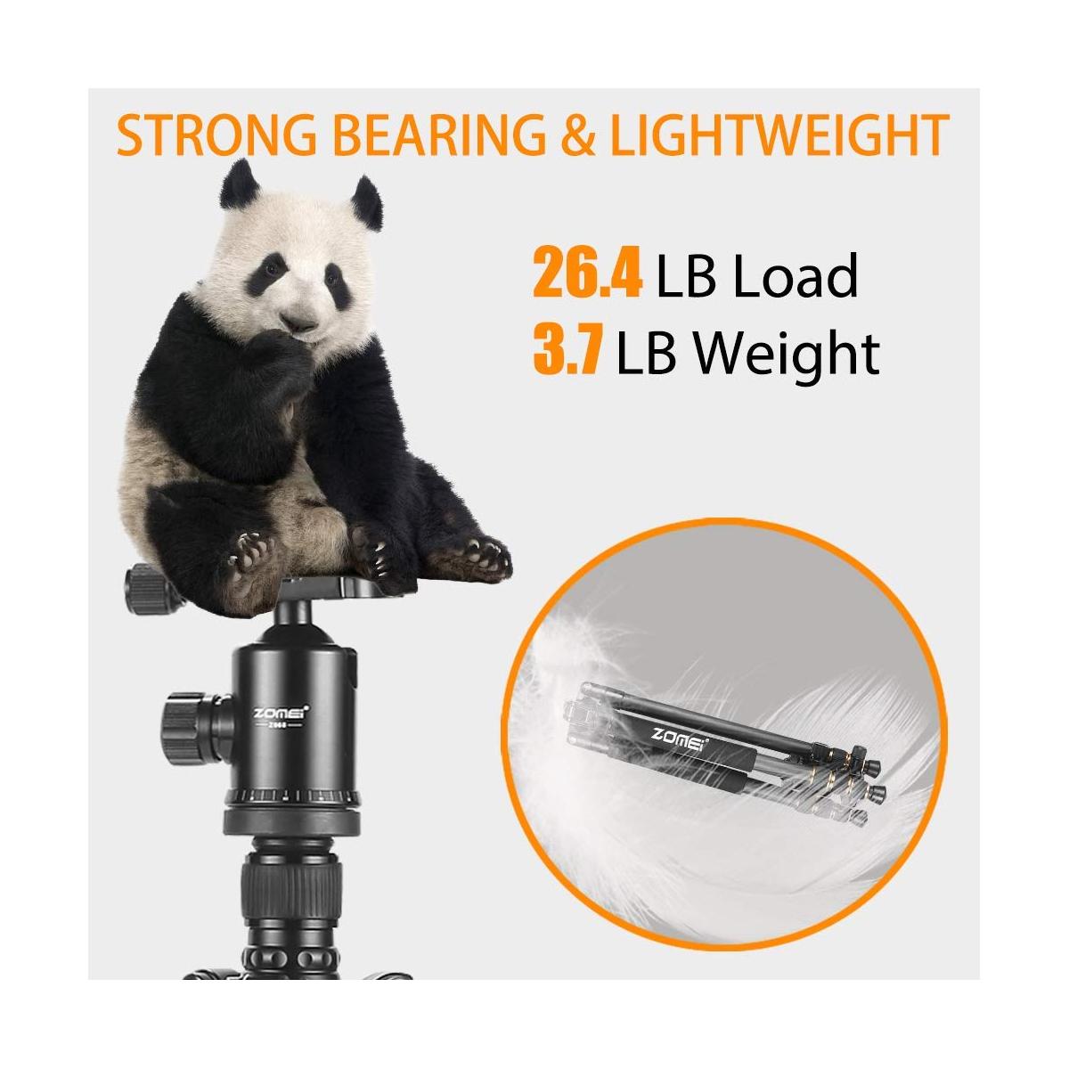 Zomei Z668 Professional Tripod Monopod Ball Head with Travel Bag Compact Lightweight for DSLR Canon Nikon Sony Olympus