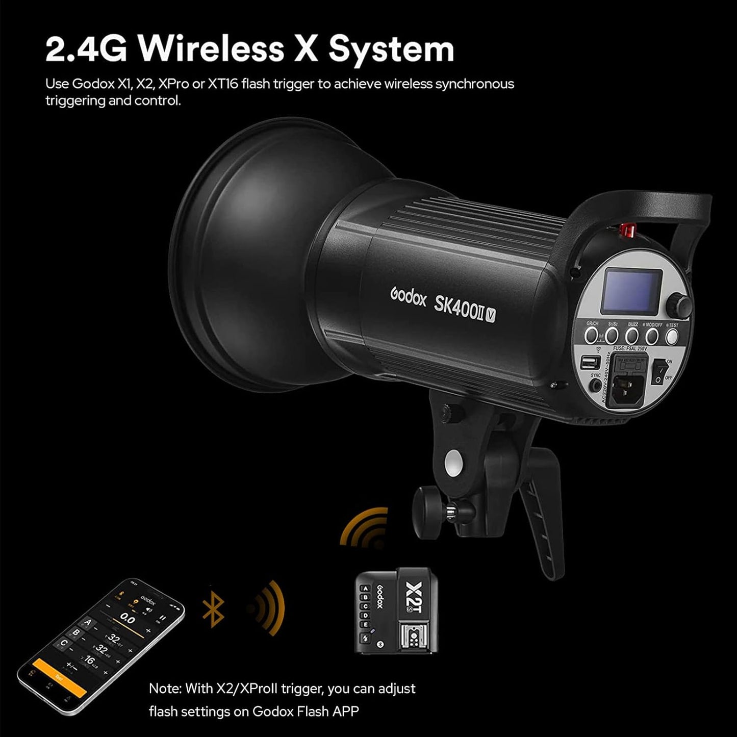 Godox SK400ii SK400IIV 2.4G Wireless X System Bowens Mount Strobe Studio Lighting Light Only SK400