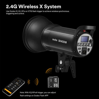 Godox SK400ii SK400IIV 2.4G Wireless X System Bowens Mount Strobe Studio Lighting Light Only SK400