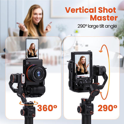 Hohem iSteady MT2 Camera Smartphone Action Cam Stabilizer 4-in-1 Vertical Mode 17H Battery