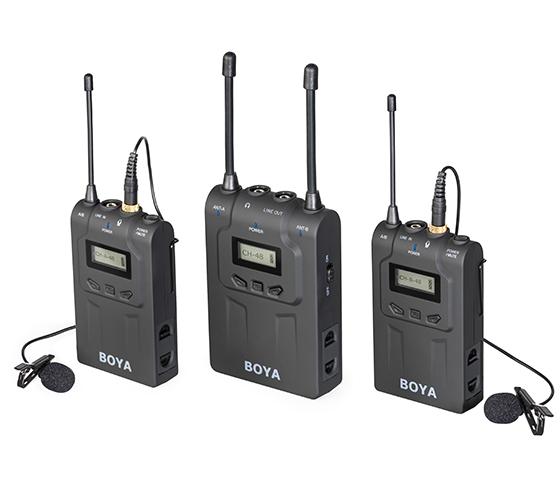 BOYA BY-WM8 UHF Dual-Channel Wireless Lavalier Microphone System with 48 Channels 6 Hours Continuous Running Time for Interviews - Camera Commons PH