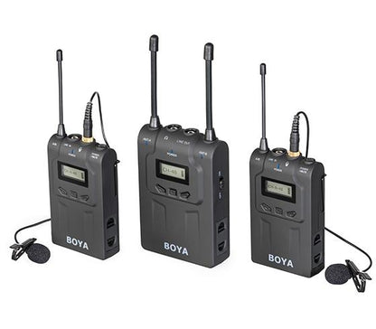 BOYA BY-WM8 UHF Dual-Channel Wireless Lavalier Microphone System with 48 Channels 6 Hours Continuous Running Time for Interviews - Camera Commons PH