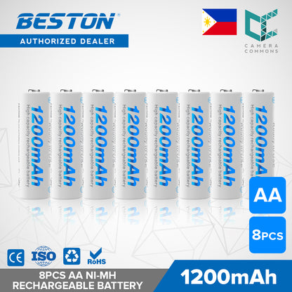 Beston 1200mAh Rechargeable Battery NiMH AA 1.2V High Capacity 1pc 2pcs 4pcs 8pcs 12pcs