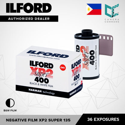 ILFORD XP2 Super 135 400 ISO Black and White Negative Film 36 Exposures Fine Grain Sharpness C41 C-41 Print Process