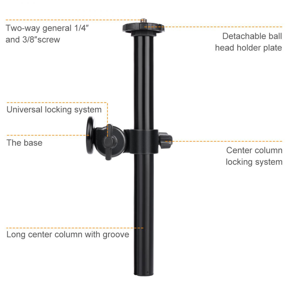 K&F Concept KF31.010 Rotatable Multi-Angle Center Column for Camera Tripod Magnesium Alloy & Locking System