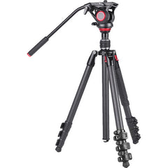 Miliboo MTT501CF KIT Professional Carbon Fiber Video Tripod with MYT801 Fluid Head for Videography