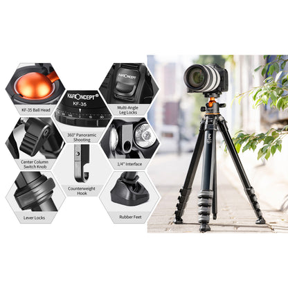 K&F Concept M1 + BH-35L Tripod with Ball Head Compact Travel Aluminium Alloy KF09.105