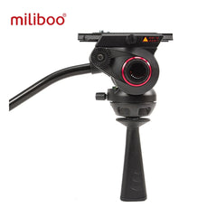 Miliboo MTT609A Professional Aluminum Video Tripod with Fluid Head and Ground Spreader Heavy Duty