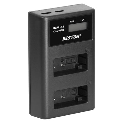 Beston SET LP-E17 LCD Charger + 2 PC Battery 7.4V 1040mAh Canon LPE17