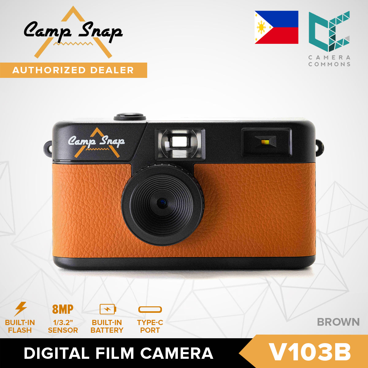 Camp Snap V103B / V105 Digital Film Camera 8MP Point and Shoot Vintage Photo Retro Screen Free with Flash Type C