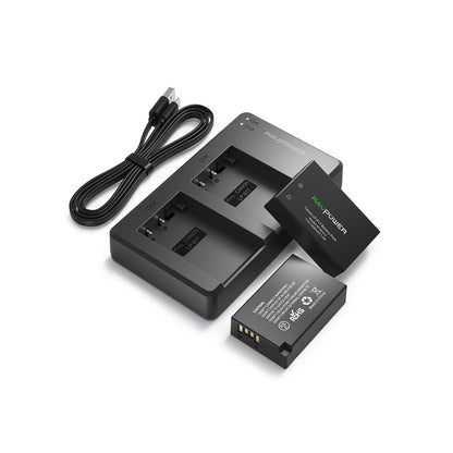 RAVPower LP-E17 Camera Battery Charger with 2pcs Batteries Set for Canon EOS Rebel Cameras LPE17