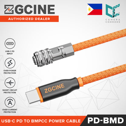 ZGCINE D-Tap / USB-C PD to BMPCC Power Cable Braided Wire DT-BMD PD-BMD Type C