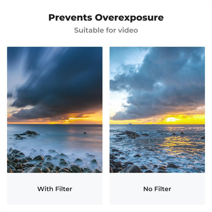 CLEARANCE K&F Concept ND8 to ND128 Variable Neutral Density Filter Slim Fader ND Filter Nanotec Ultra-Slim 37mm 40.5mm 43mm 46mm 52mm 55mm 58mm 62mm 67mm 72mm 77mm 82mm