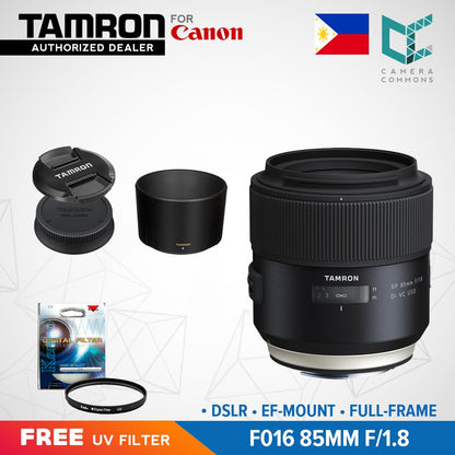 Tamron F016 SP 85mm f/1.8 Di VC USD Prime Lens for Canon EF EF-Mount