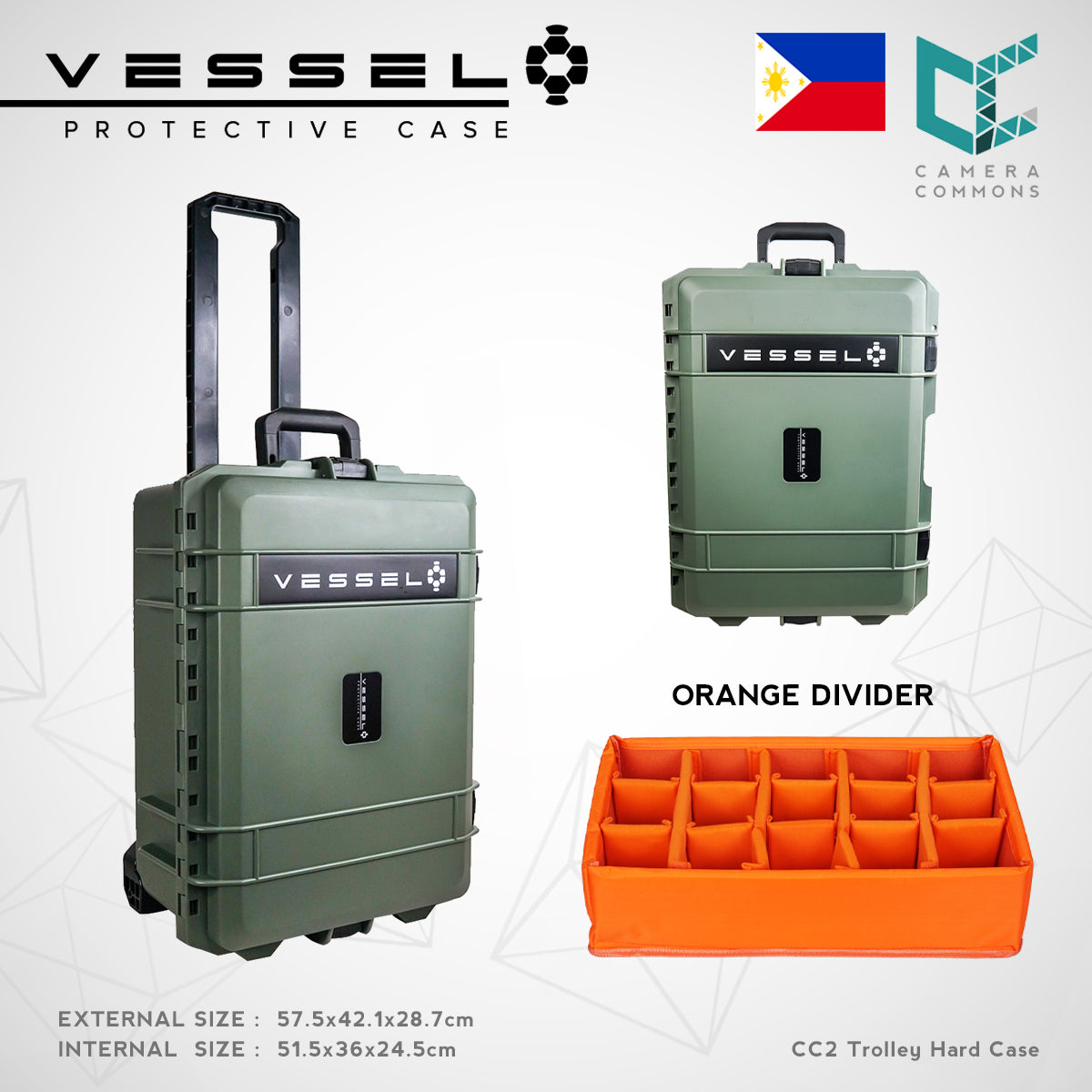 VESSEL CC2 CC2T Trolley Hard Case for Photography Equipment Gear Case Large Size