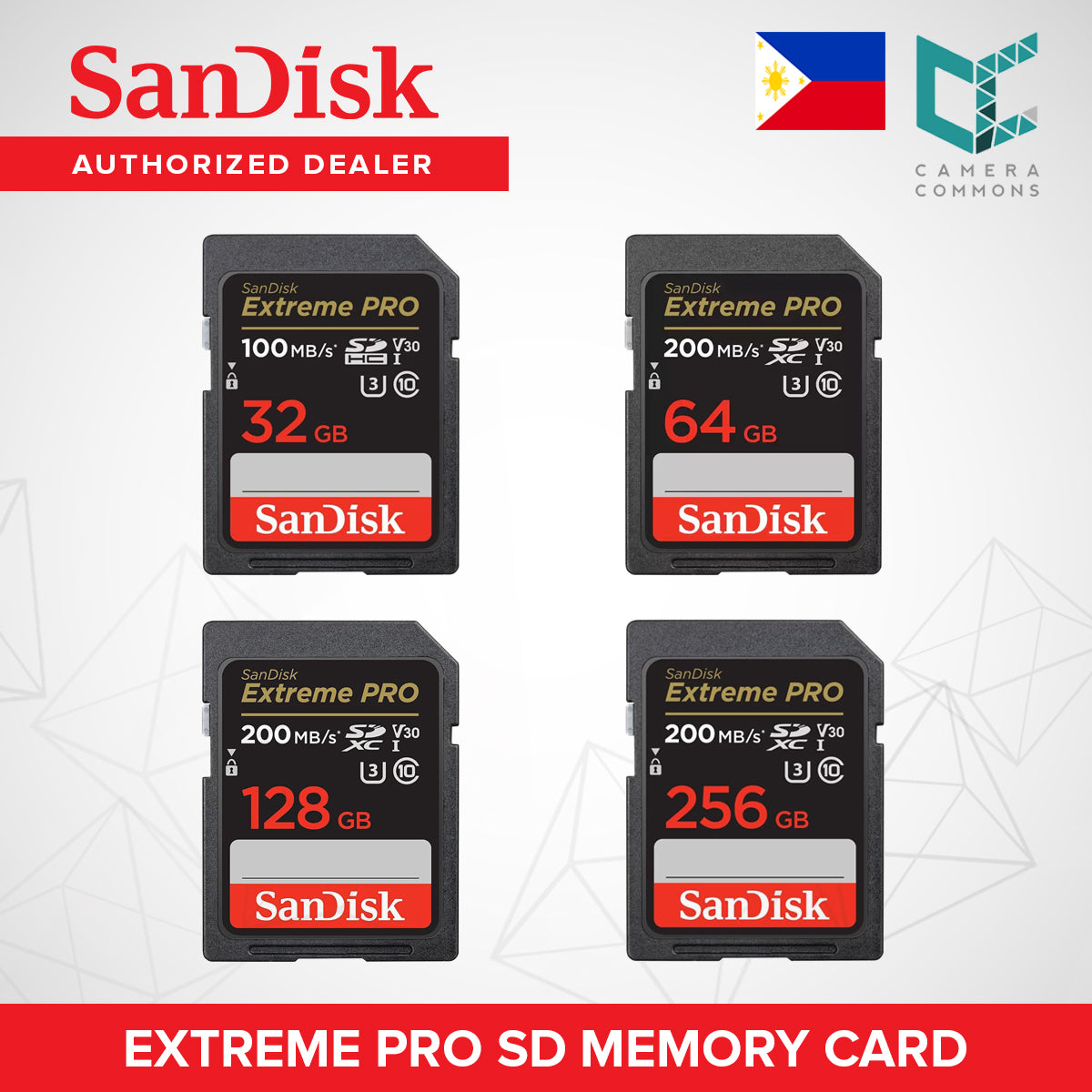 SanDisk Extreme PRO SDHC SDXC SD Memory Card UHS-1 V30 U3 C10 100MB/s 32GB 64GB 128GB 256GB