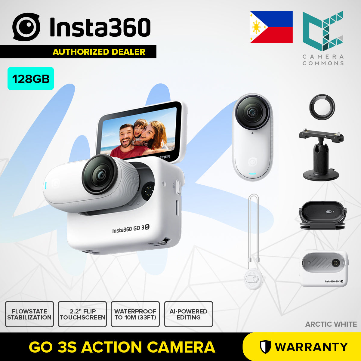Insta360 GO 3S 4K Action Camera Waterproof Tiny Mighty Small Light Portable Vlogging Touchscreen for Creators