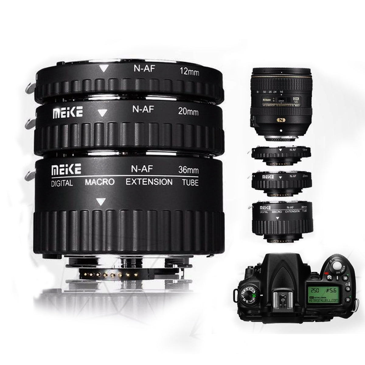 MEIKE MK-N-AF1-A Adapter Auto Focus Extension Tube Ring AF for Nikon DSLR Metal