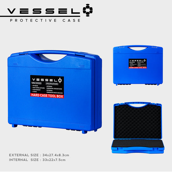 VESSEL VSC3322 Portable Hard Case for Photography, Equipment, Instruments and other devices