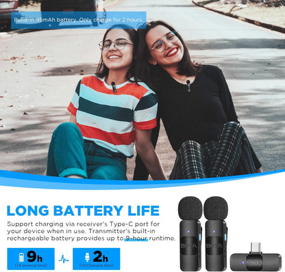 BOYA Ultracompact 2 Person Wireless Microphone System for Smartphone BY-V1 BY-V2 BY-V10 BY-V20
